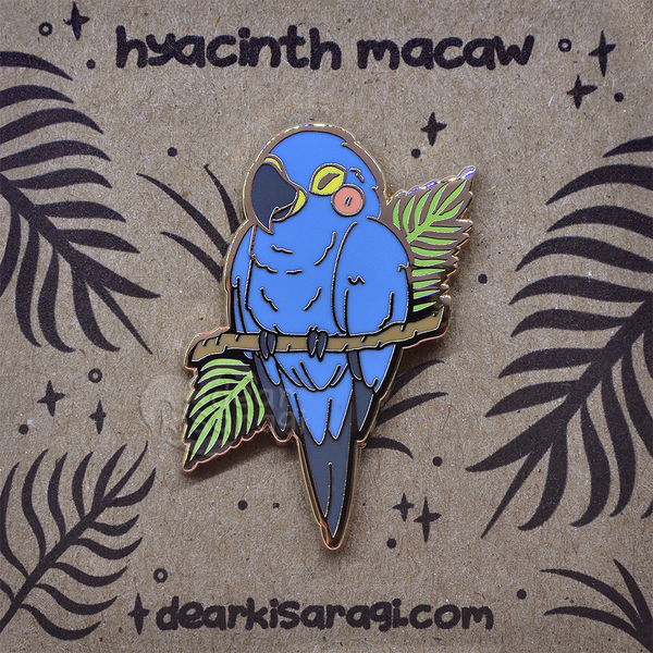 Hyacinth Macaw Save the Rainforest Charity Pin